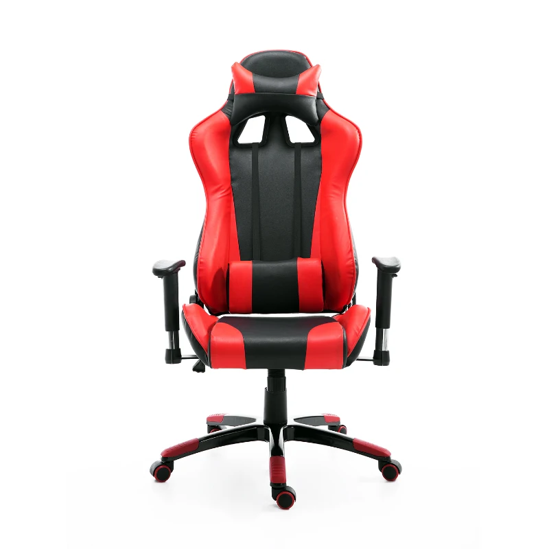 HomCom High Back Racing Style Ergonomic Gaming Chair With Support Pillows - Black / Red