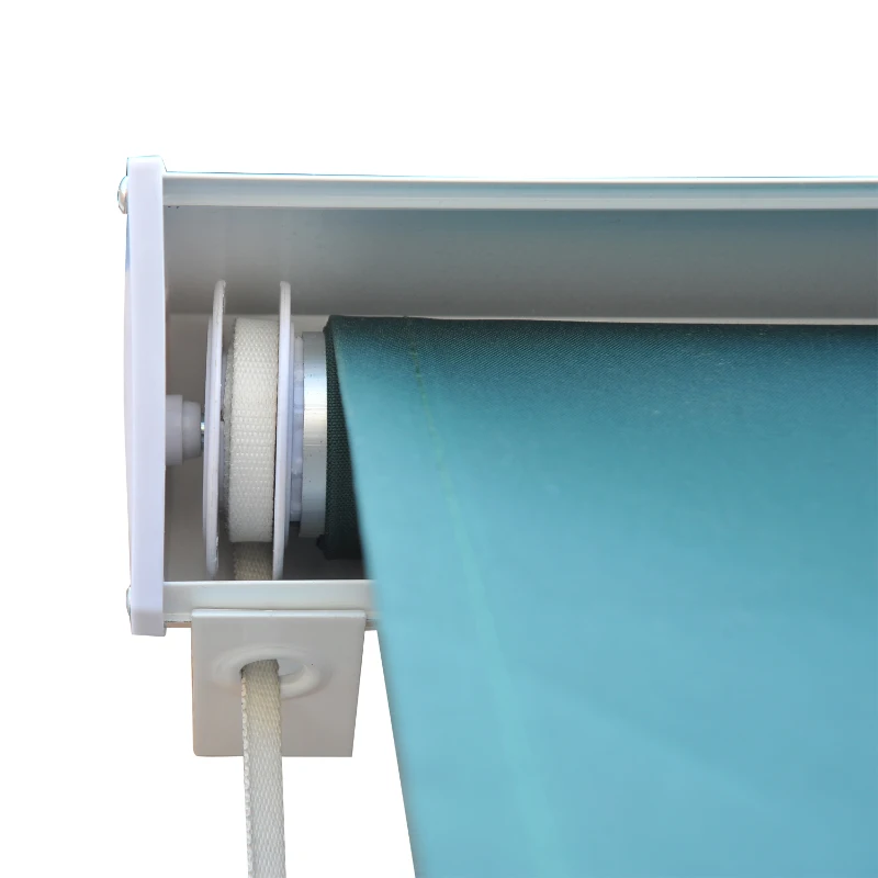 Outsunny 6' Drop Arm Manual Retractable Window Awning - Green