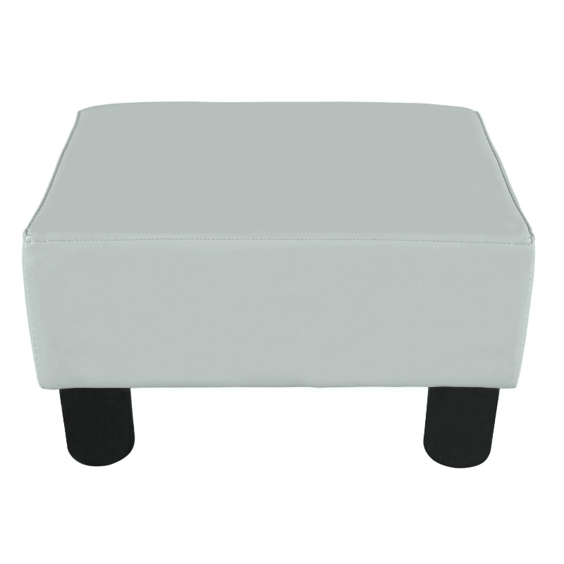 HomCom 15" Upholstered Padded Faux Leather Footrest Ottoman Stool Seating - Bright White