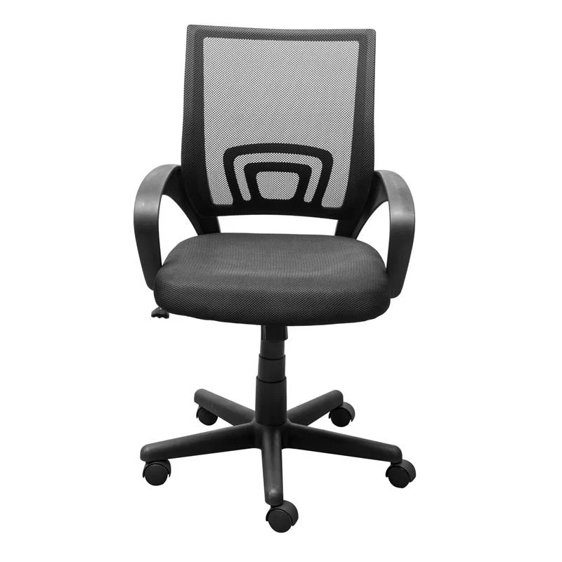 HomCom Adjustable Mesh Mid Back Computer Desk Office Task Chair - Black