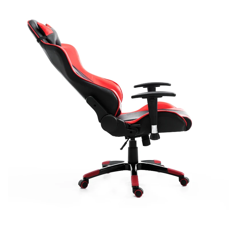HomCom High Back Racing Style Ergonomic Gaming Chair With Support Pillows - Black / Red