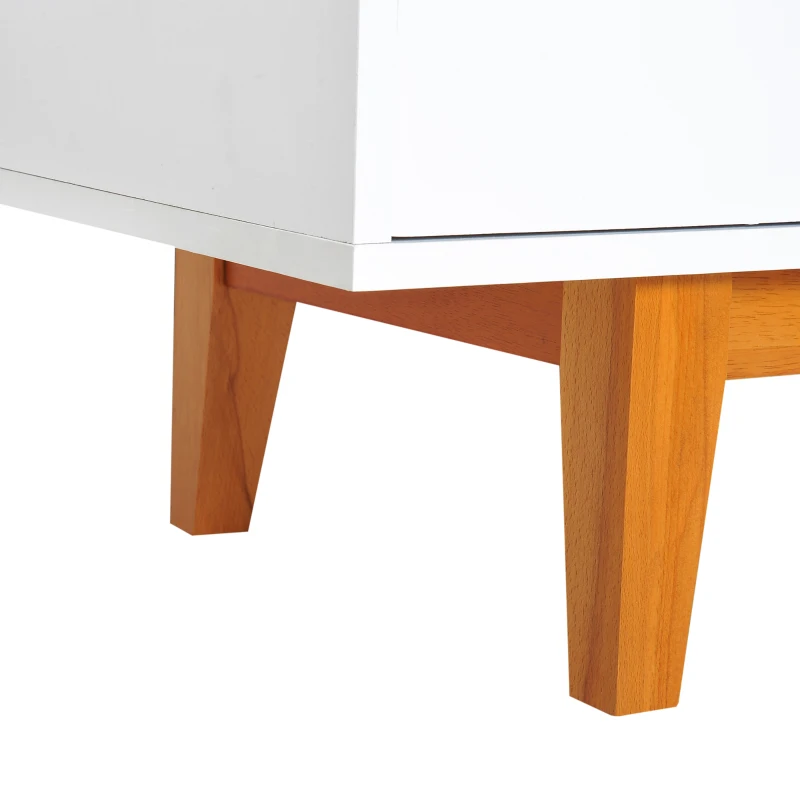 HomCom 57" Wood Storage Cabinet with Doors Two Tone Contemporary Sideboard Buffet Table - White