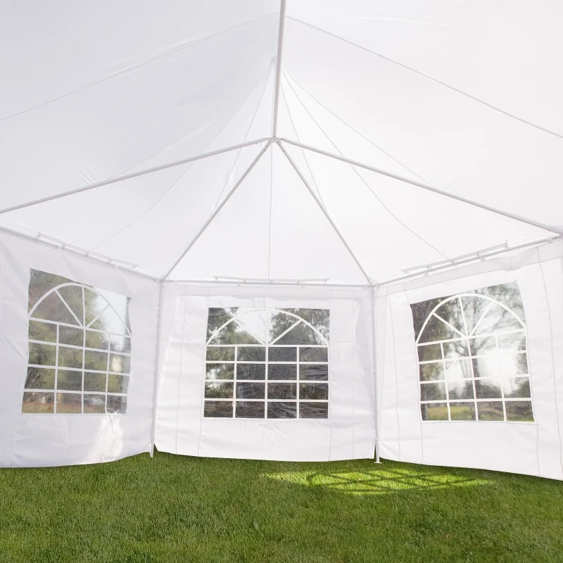 Outsunny Wedding Tent 22.3ft Octagonal Party Tent Event Shelter Outdoor with 8 Removable Walls - White