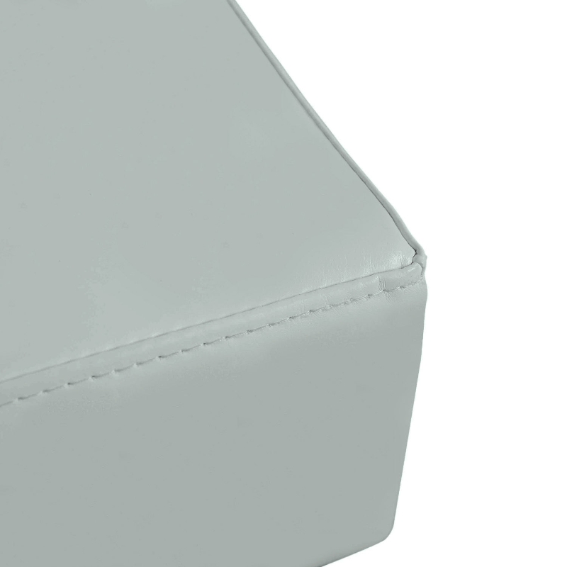 HomCom 15" Upholstered Padded Faux Leather Footrest Ottoman Stool Seating - Bright White