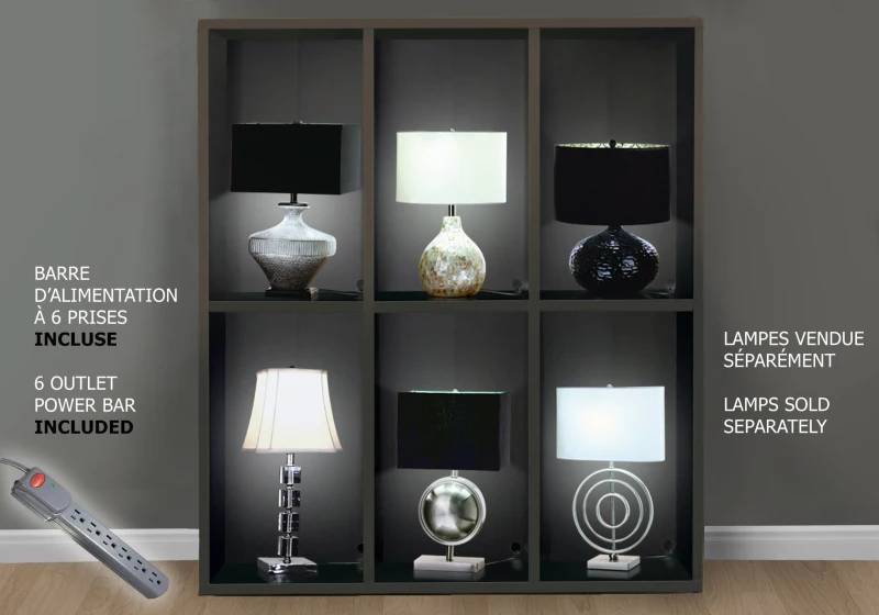 Monarch In-Store Lamp Display Cabinet Power Bar - Cappuccino