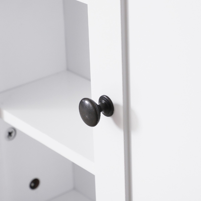 HomCom 21" Wood Wall Mount Bathroom Linen Storage Cabinet - White