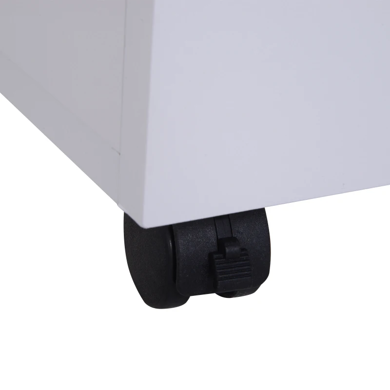 Open Box HomCom 24" 3-Drawer Modern Rolling Storage Cabinet Office Supply Printer Cart With Locking Wheels