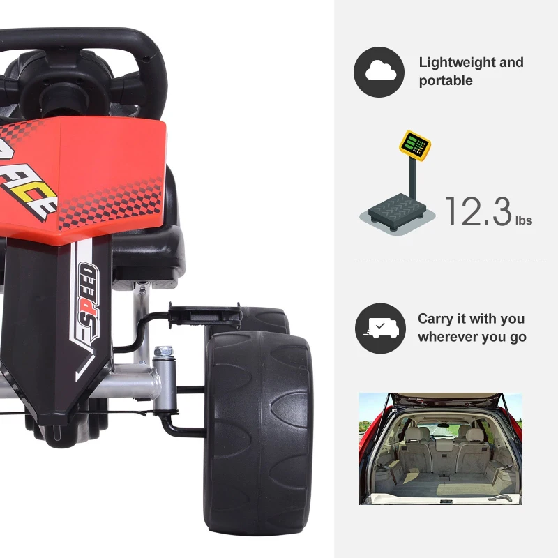 Aosom Kids Go Kart Ride On Pedal Car Toddlers Off Road Racing Car- Red