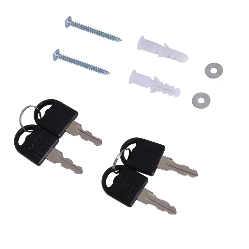 Vinsetto 71" 2 Tier Freestanding Steel Metal Lockable Employee Wall Locker Storage Cabinet - White