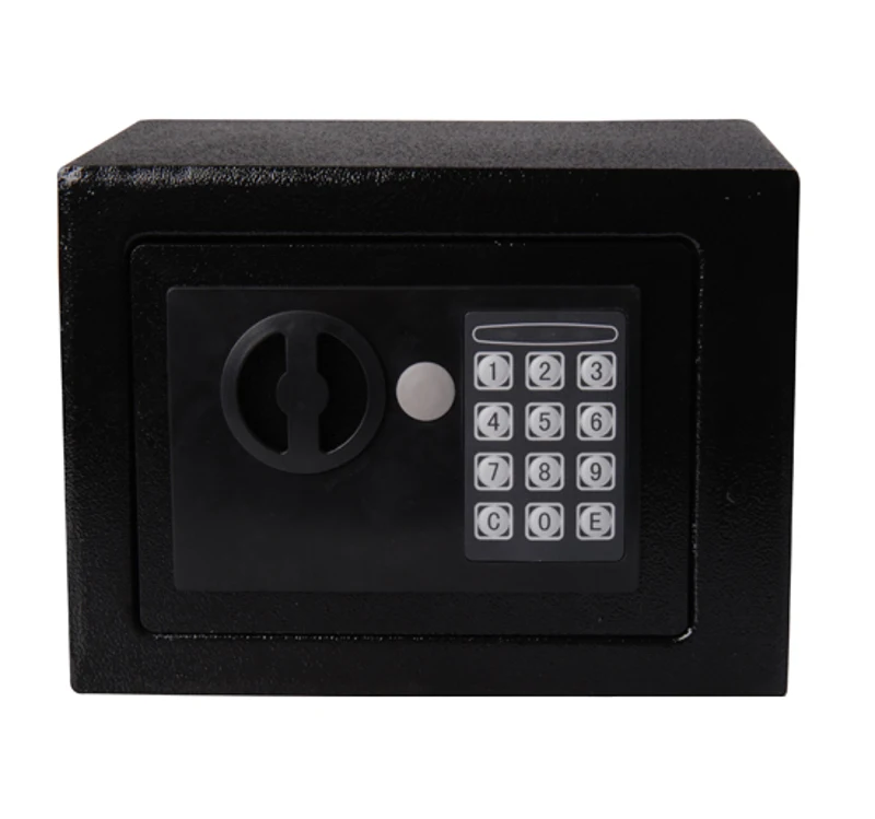 HomCom 9" x 7" x 7" Steel Electronic Digital Security Safe - Black