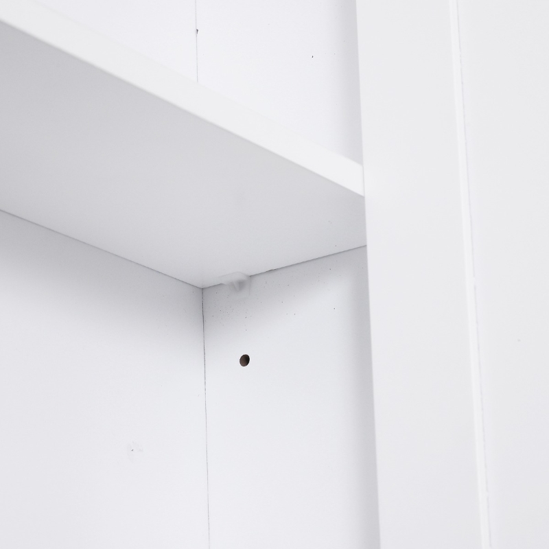 HomCom 21" Wood Wall Mount Bathroom Linen Storage Cabinet - White
