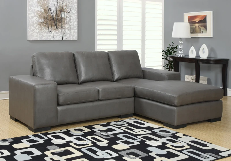 SOFA LOUNGER - CHARCOAL GREY BONDED LEATHERMON-I-8200GY