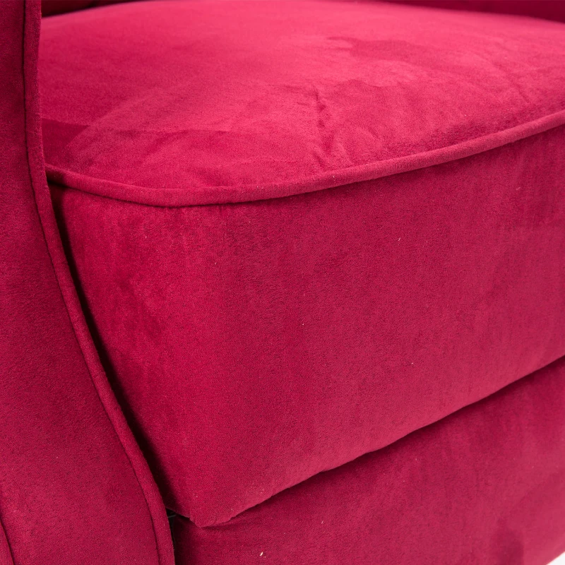 HomCom Artificial Suede Heated Back Massage Recliner Chair - Red