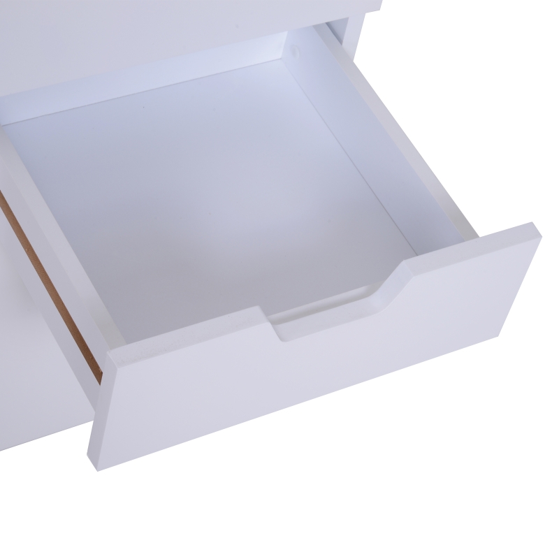 Open Box HomCom 24" 3-Drawer Modern Rolling Storage Cabinet Office Supply Printer Cart With Locking Wheels