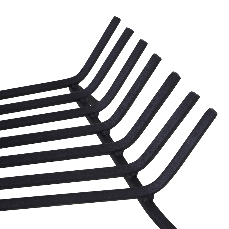 Outsunny Firewood Log Grate for Indoor Wood Burning Fireplace  Steel  7-Bar  21" L