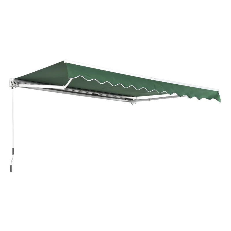 Open Box Outsunny 10' x 8' Exterior Manual Window Awning Sun Rain Shade Cover - Green