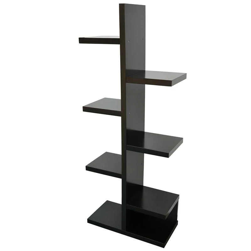 HomCom Modern Free Standing Staggered Shelf Bookcase