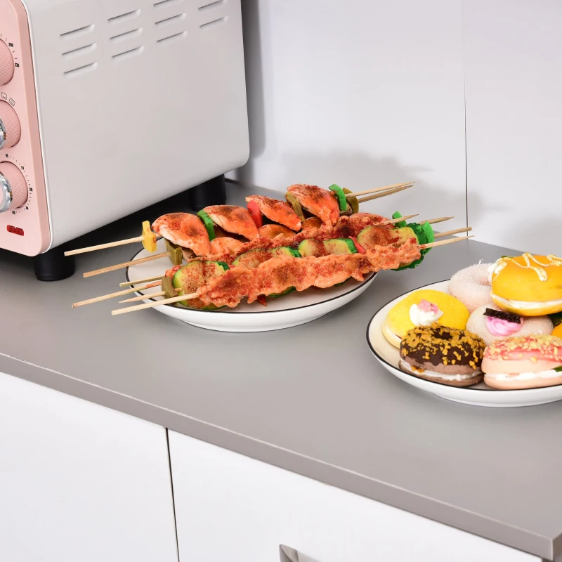 HomCom 71" Contemporary Freestanding Kitchen Buffet Hutch Cabinet with Server and Storage - White and Grey