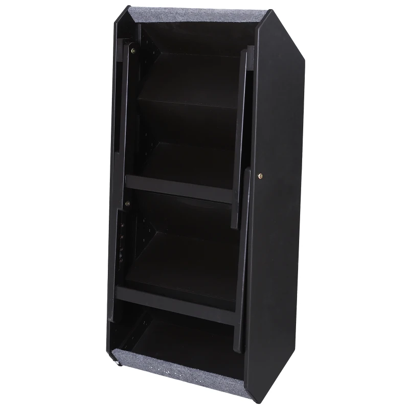 Open Box PawHut 4 Step Height Adjustable Folding Pet Stairs for Small to Medium Dogs  Wood Felt Fabric - Dark Brown