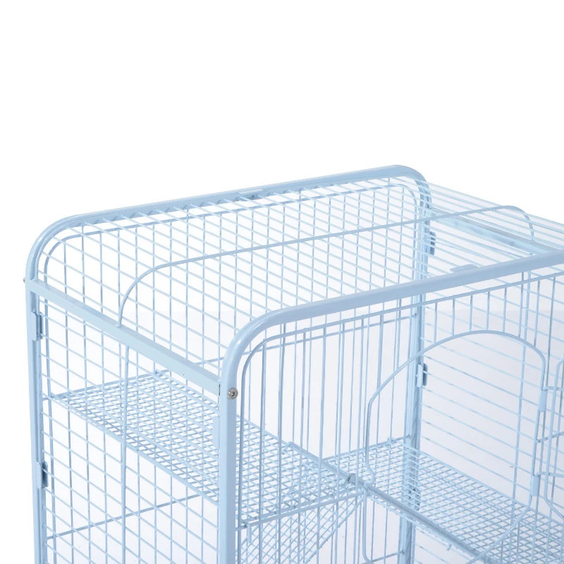 PawHut 37" Mesh 4 Level Portable Indoor Small Animal Pet Habitat Cage Kit - White