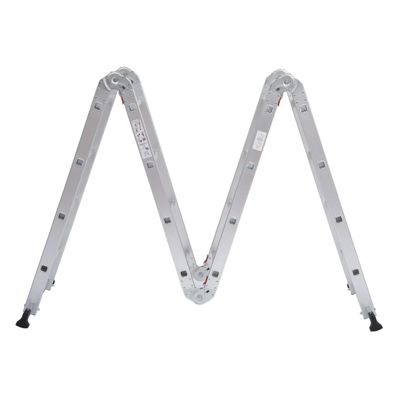 HomCom 15.5' Adjustable Multi-Purpose Aluminum Folding Ladder