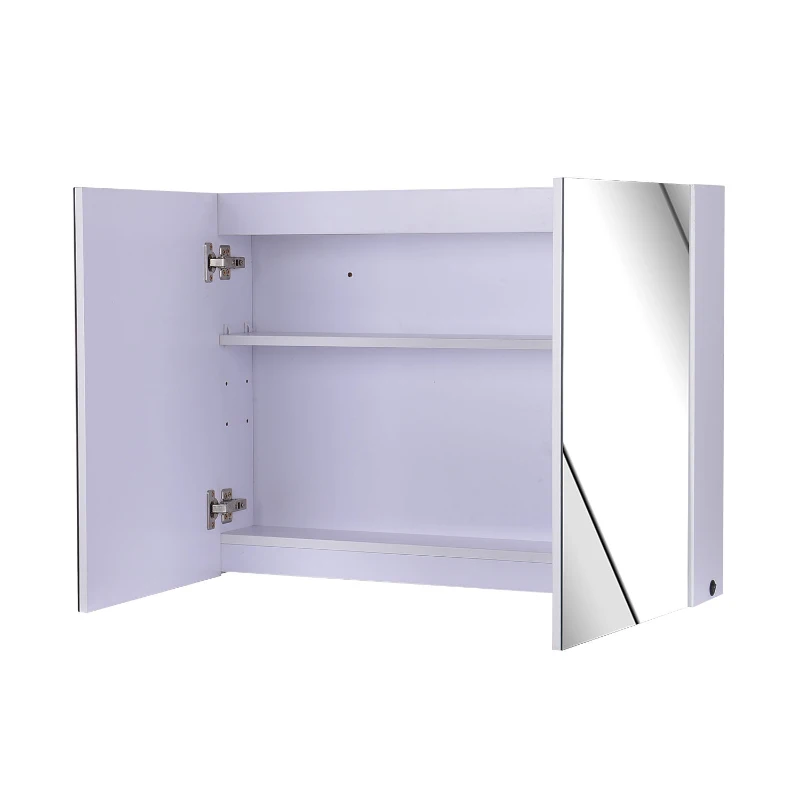 HomCom 32" LED Double Door Bathroom Mirror Medicine Cabinet - White