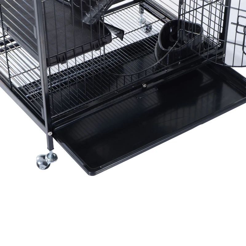 Pawhut 52" 6 Level Indoor Small Animal Cage Hutch - Black