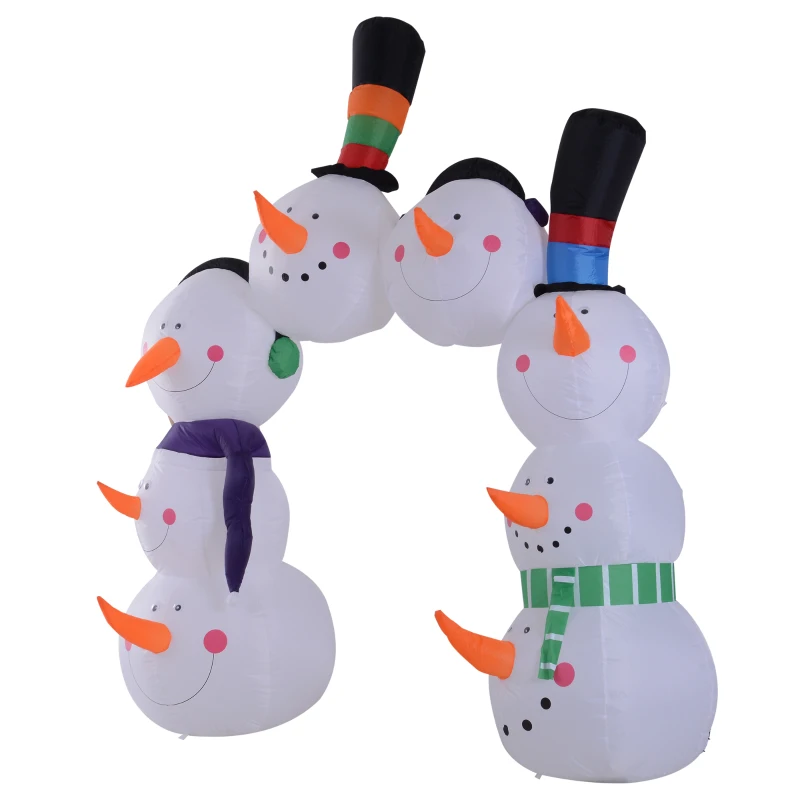 HOMCOM 9’ Outdoor Lawn Inflatable Inflatable Christmas Arch - Smiling Snowmen