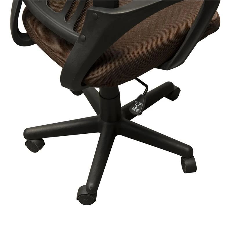 HomCom Adjustable Mesh Mid Back Computer Desk Office Task Chair - Brown