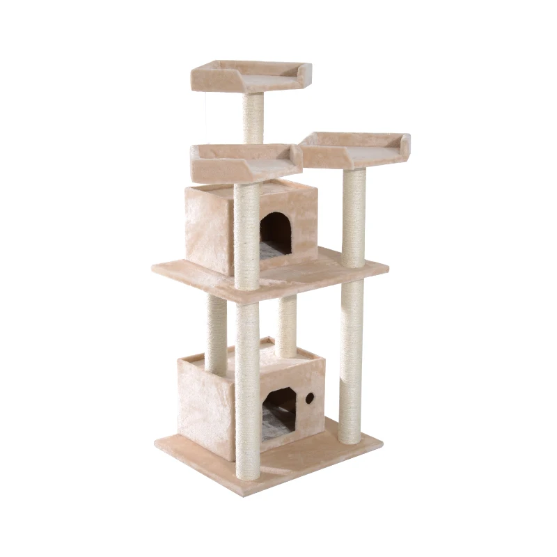 Pawhut 51” Cat Tree Tower - Beige