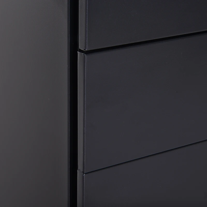 Vinsetto 24" Metal 3 Drawer Locking Under Desk Filing Cabinet On Wheels - Black