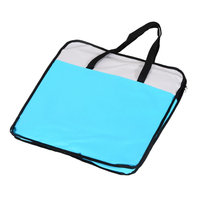 Pawhut 27" Soft Sided Folding Pet Crate Carrier - Light Blue/Gray