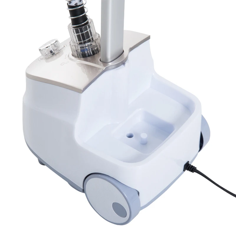 HomCom 1.8 Liter 1200W Upright Full Size Clothing Steamer With Fabric Brush And Garment Hanger - White / Grey