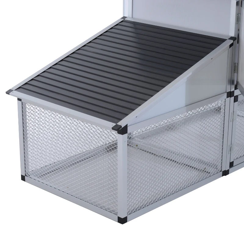 Pawhut 100” Plastic Backyard Chicken Coop Kit with Nesting Box and Outdoor Run