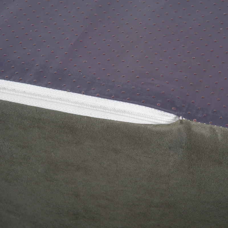 PawHut Orthopedic 52" x 36" Suede Padded Pet Dog Bed  Memory Foam Bolster with Pillow - Army Green with Brown Liner