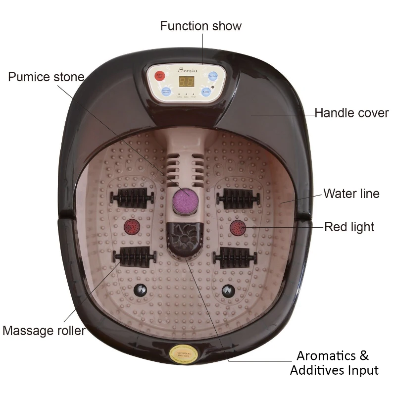Soozier 9 Liter Bubbling Heated Manual Dual Foot Massager Bath With Timer