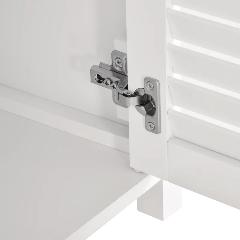 HOMCOM White Shoe Organizer Rack Cabinet with Drawers & Cushion Hallway