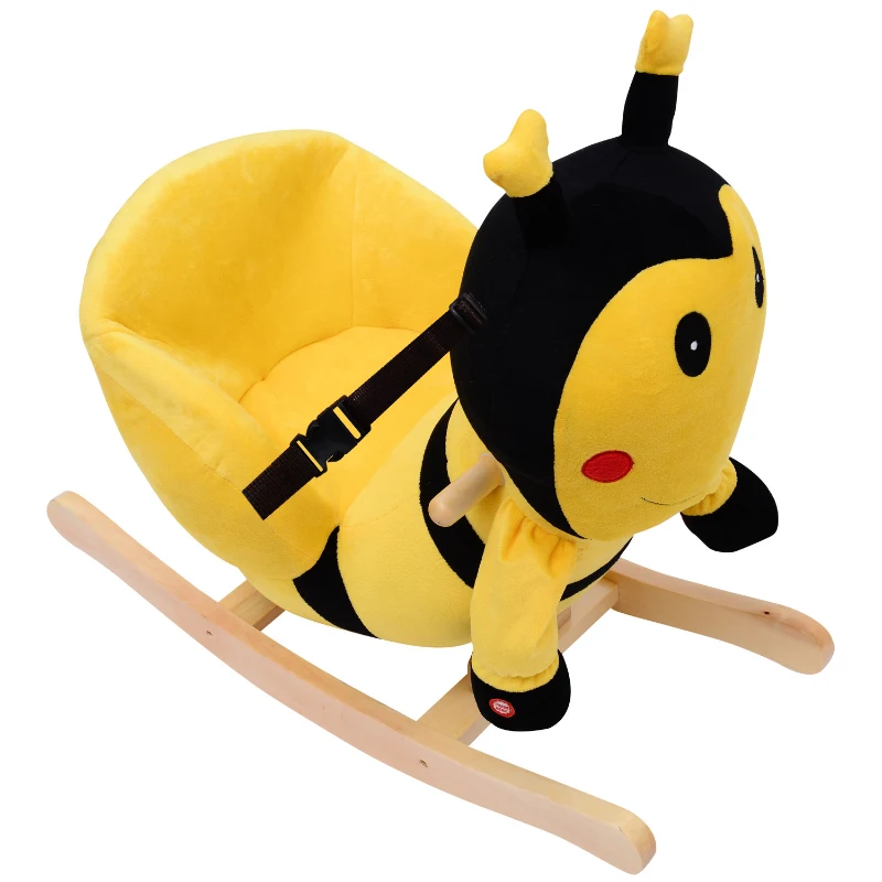 Qaba Kids Plush Rocking Horse-Style Bumble Bee Theme Chair