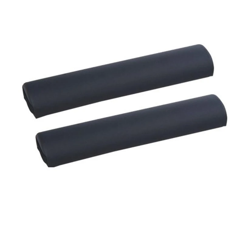 Soozier 25” Half Round Faux Leather Bolster Lumbar Massage Pillow - Black - Set of 2