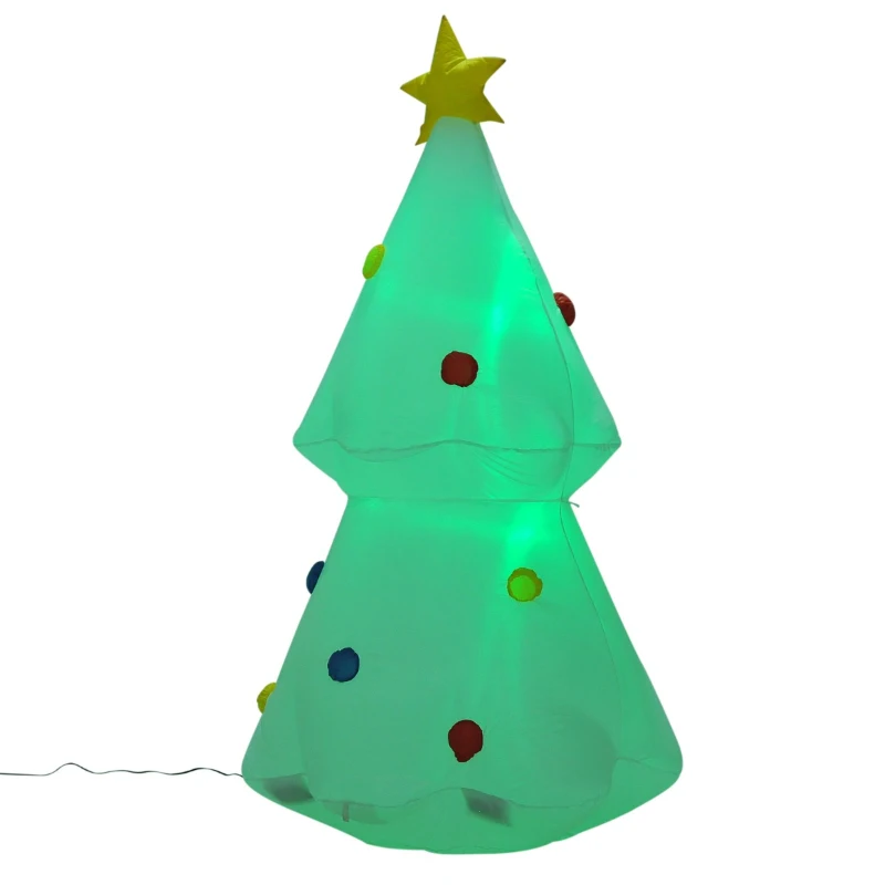 HomCom 6' LED Light Up Outdoor Inflatable Yard Decoration Glowing Christmas Tree