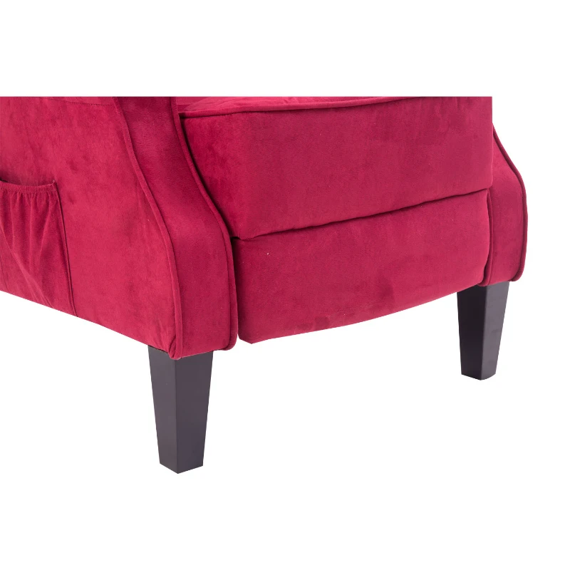 HomCom Artificial Suede Heated Back Massage Recliner Chair - Red