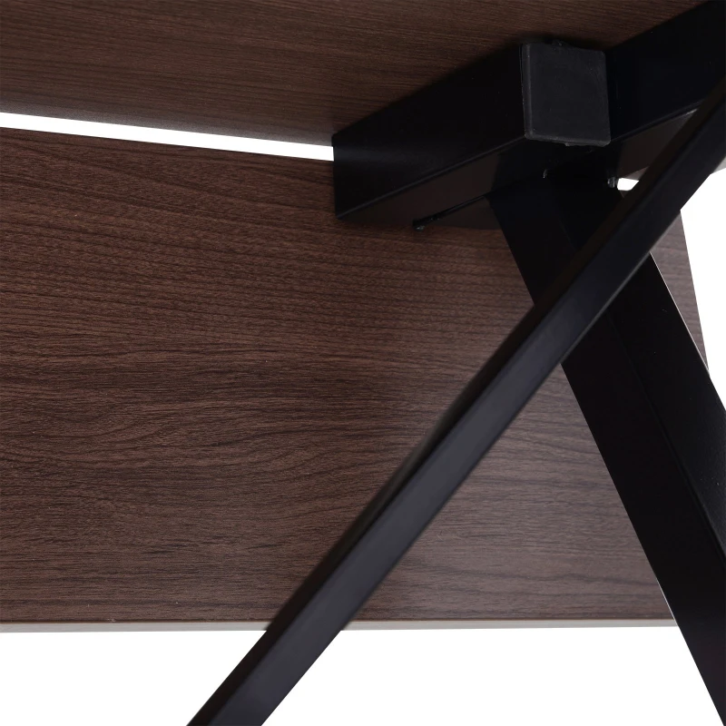 Open Box HOMCOM Drop Leaf Folding 6-Person 3-Stage Versatile Dining Table  43" L (fully extended)  Brown