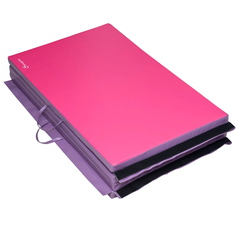 Soozier 10' x 4' x 2' PU Leather Folding Gymnastics Tumbling /Martial Arts Mat - Blue/Purple/Green/Pink