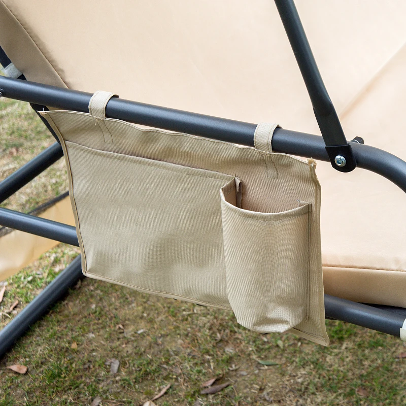 Outsunny 3 Seat Outdoor Covered Convertible Swing Chair / Bed with Mosquito Netting