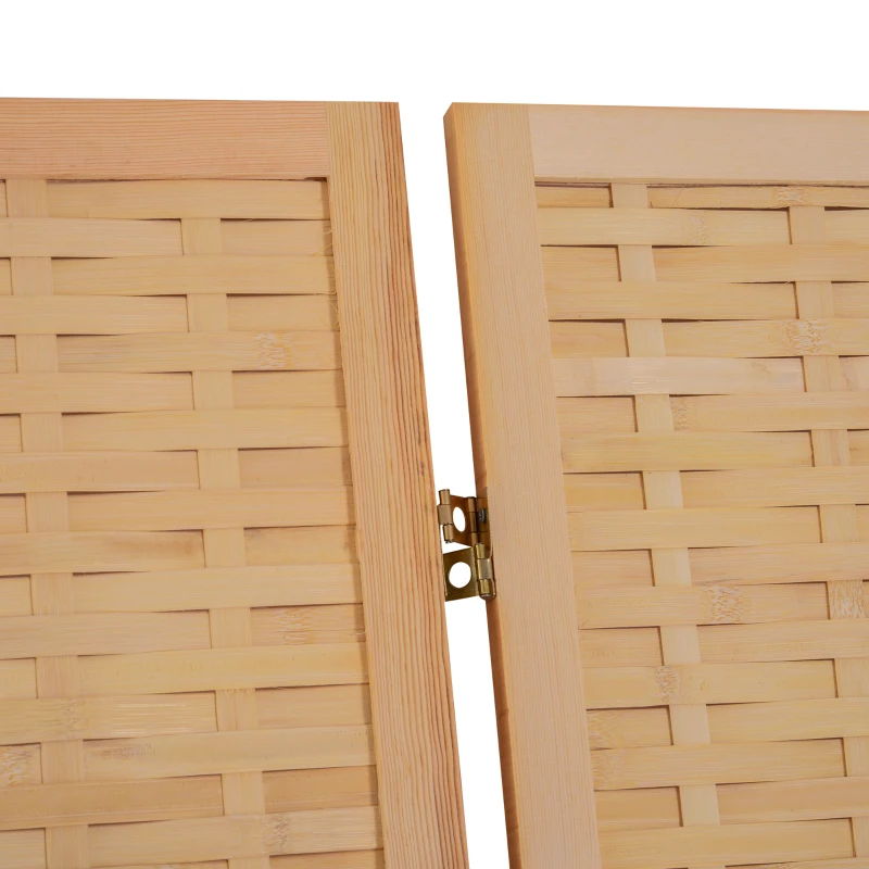 HomCom 6' 4-Panel Bamboo Screen Freestanding Room Divider
