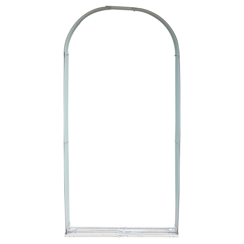 Outsunny 79" Steel Sturdy Firewood Covered Shed Storage Rack - Gray