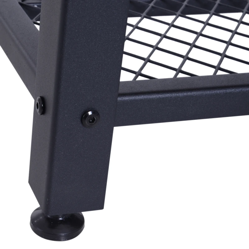 Industrial Style Coffee Cocktail Table Modern with Storage Shelf for Living Room Wood Grain Look