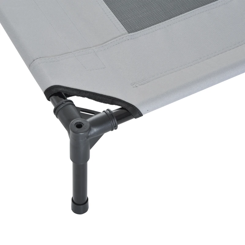 PawHut 36" x 30" Elevated Portable Mesh Dog Cot Outdoor Cooling Pet Cat Bed with UV Protection Canopy Shade