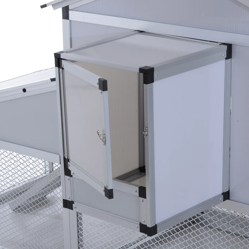 Pawhut 100” Plastic Backyard Chicken Coop Kit with Nesting Box and Outdoor Run