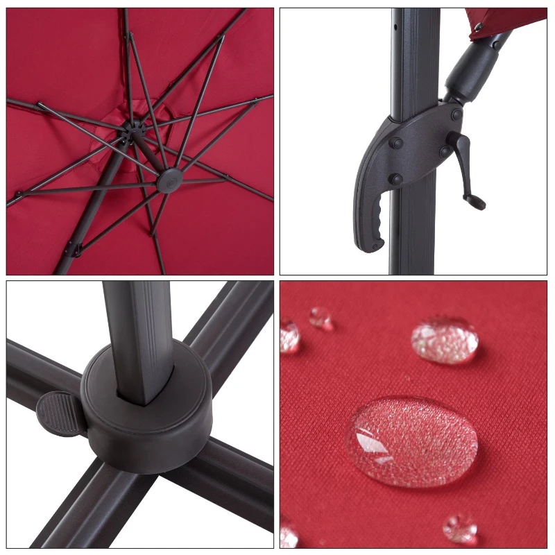 Outsunny 10' Offset Rotating Outdoor Patio Garden Umbrella with Tilt and Crank